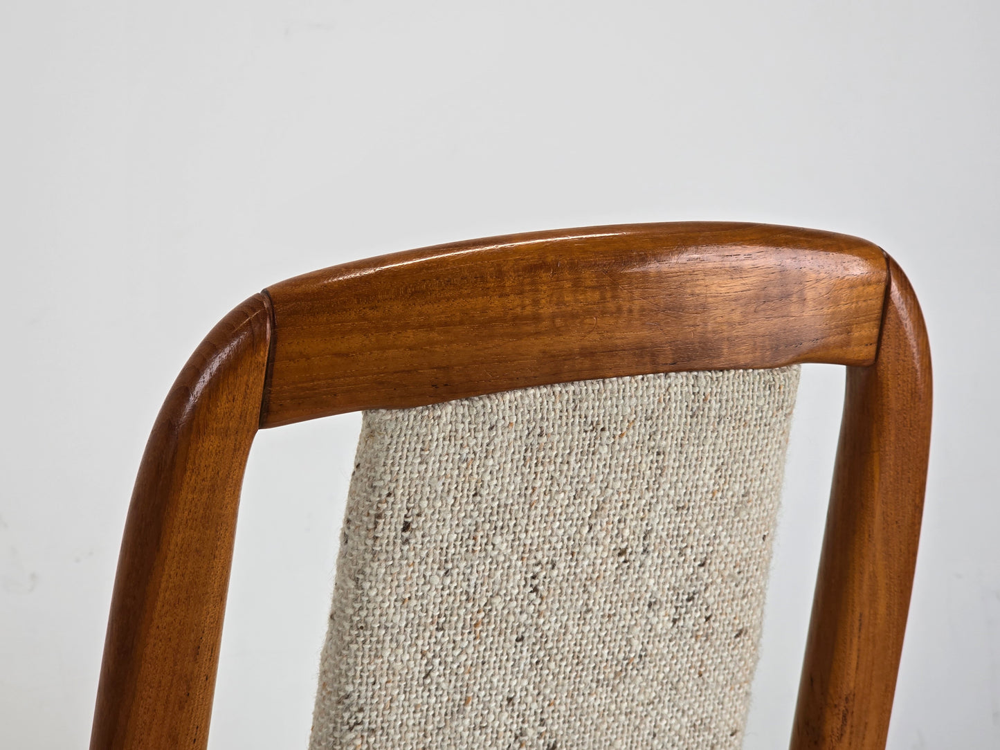 1von4 DYRLUND STUHL esszimmer esstisch küche holz teak dänemark vintage beige wolle