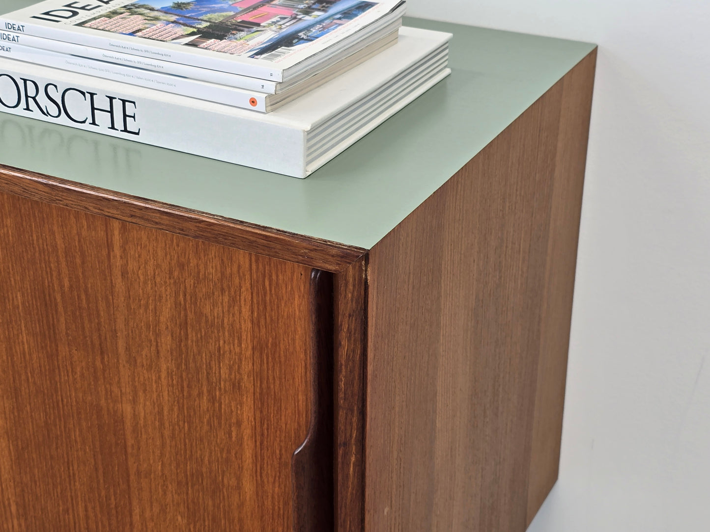 MID CENTURY TEAK SIDEBOARD kommode tv board schiebtüren holz vintage