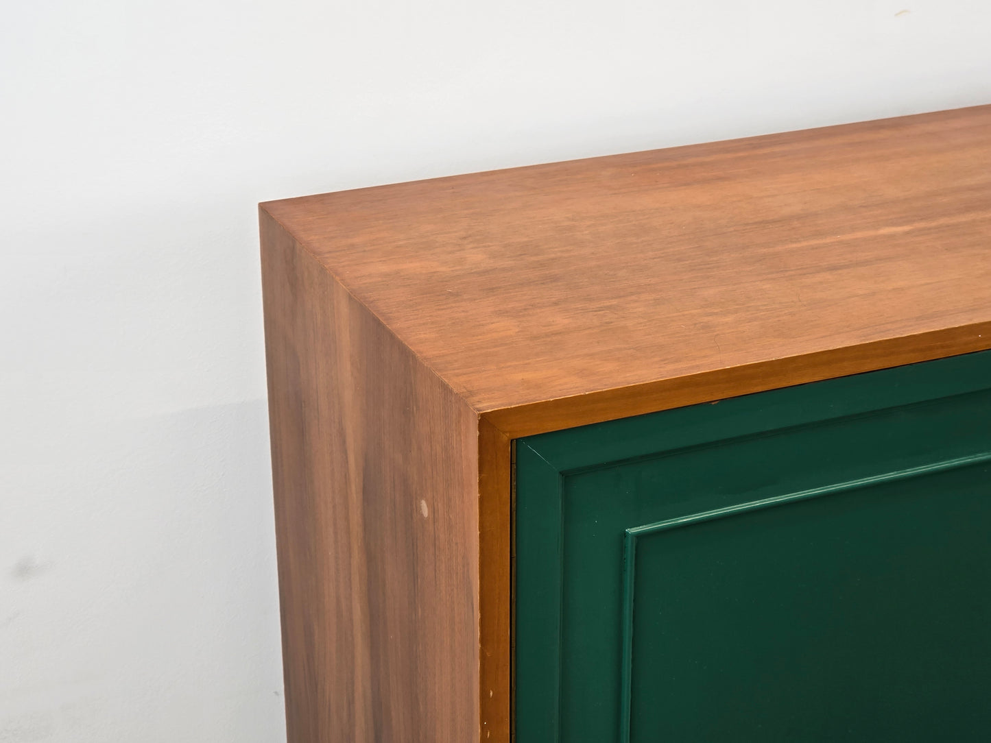 VINTAGE KOMMODE sideboard holz nussbaum tanngrün gold tv möbel wohnzimmer bar