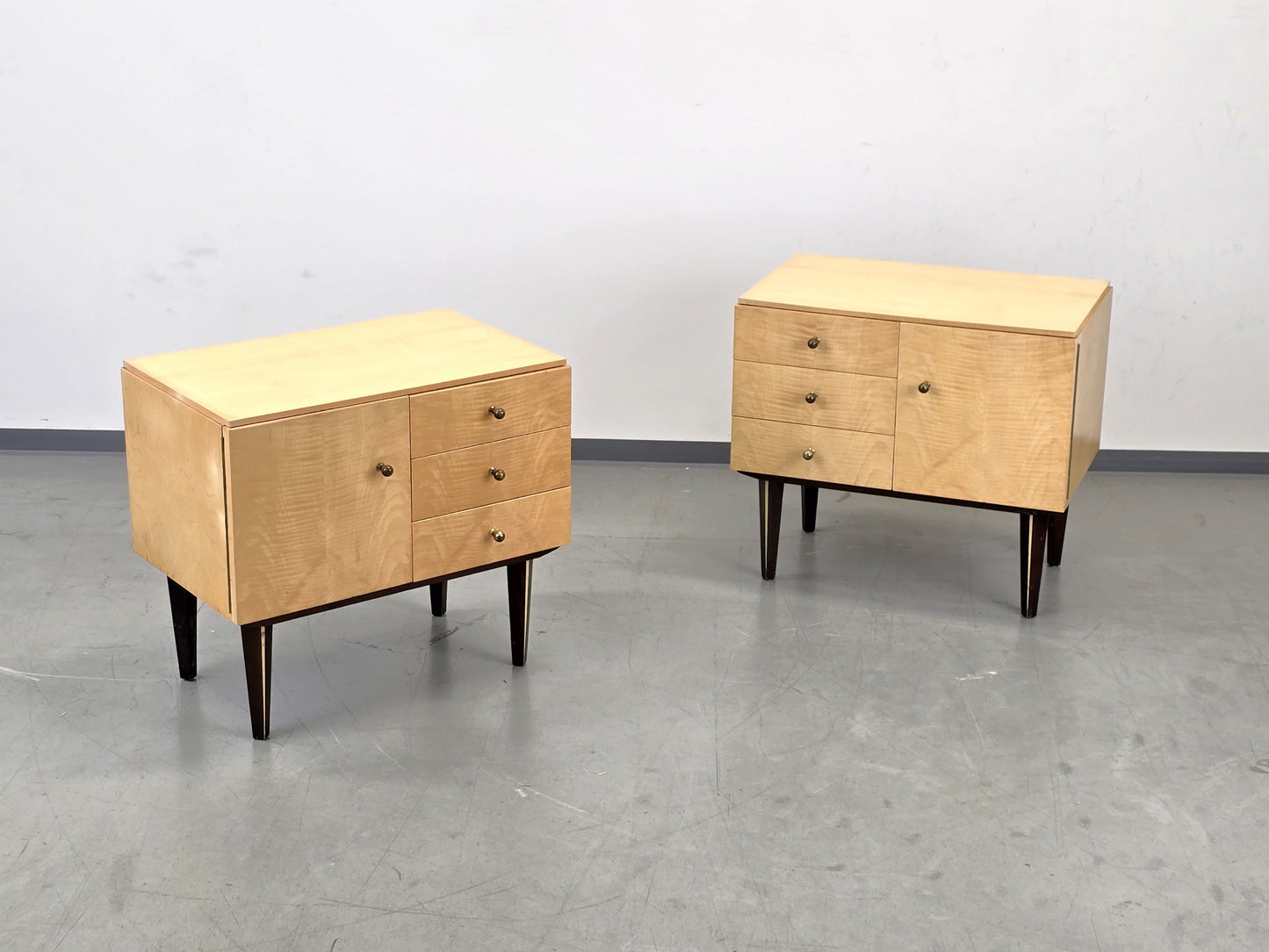 MID CENTURY NACHTTISCH SET vintage holz kommode schlafzimmer ablage