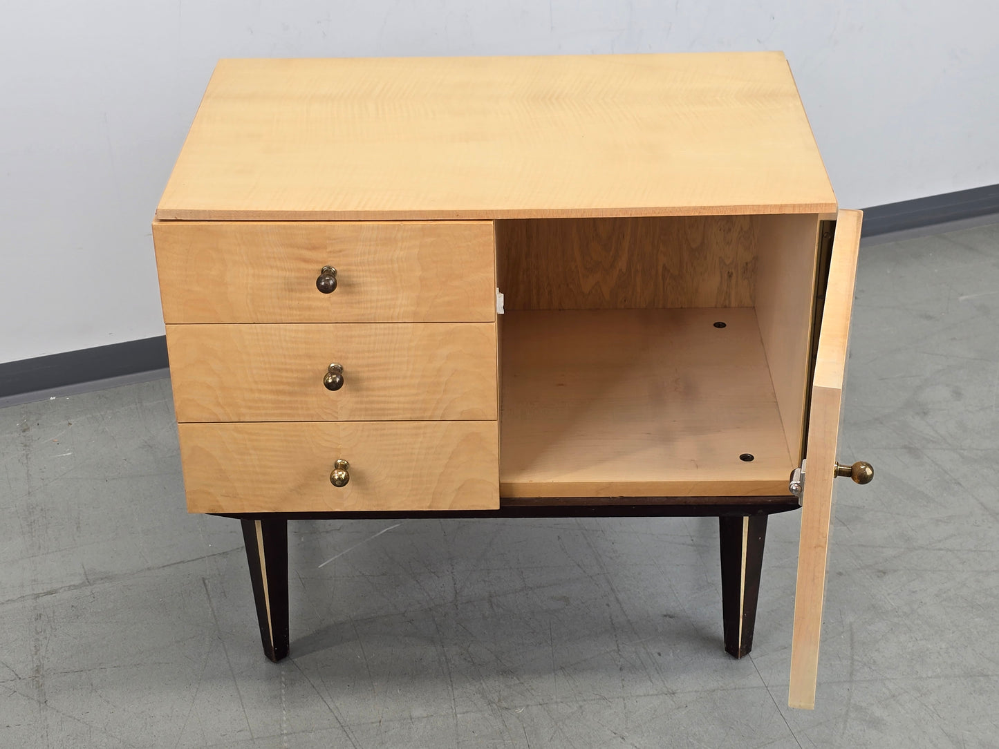 MID CENTURY NACHTTISCH SET vintage holz kommode schlafzimmer ablage