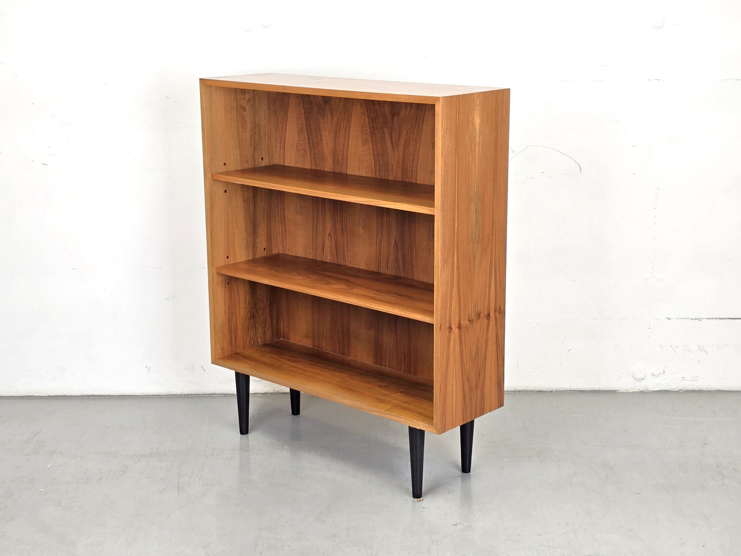 VINTAGE REGAL bücherregal holz nussbaum 1960er 60s Schubregal mid century bücher