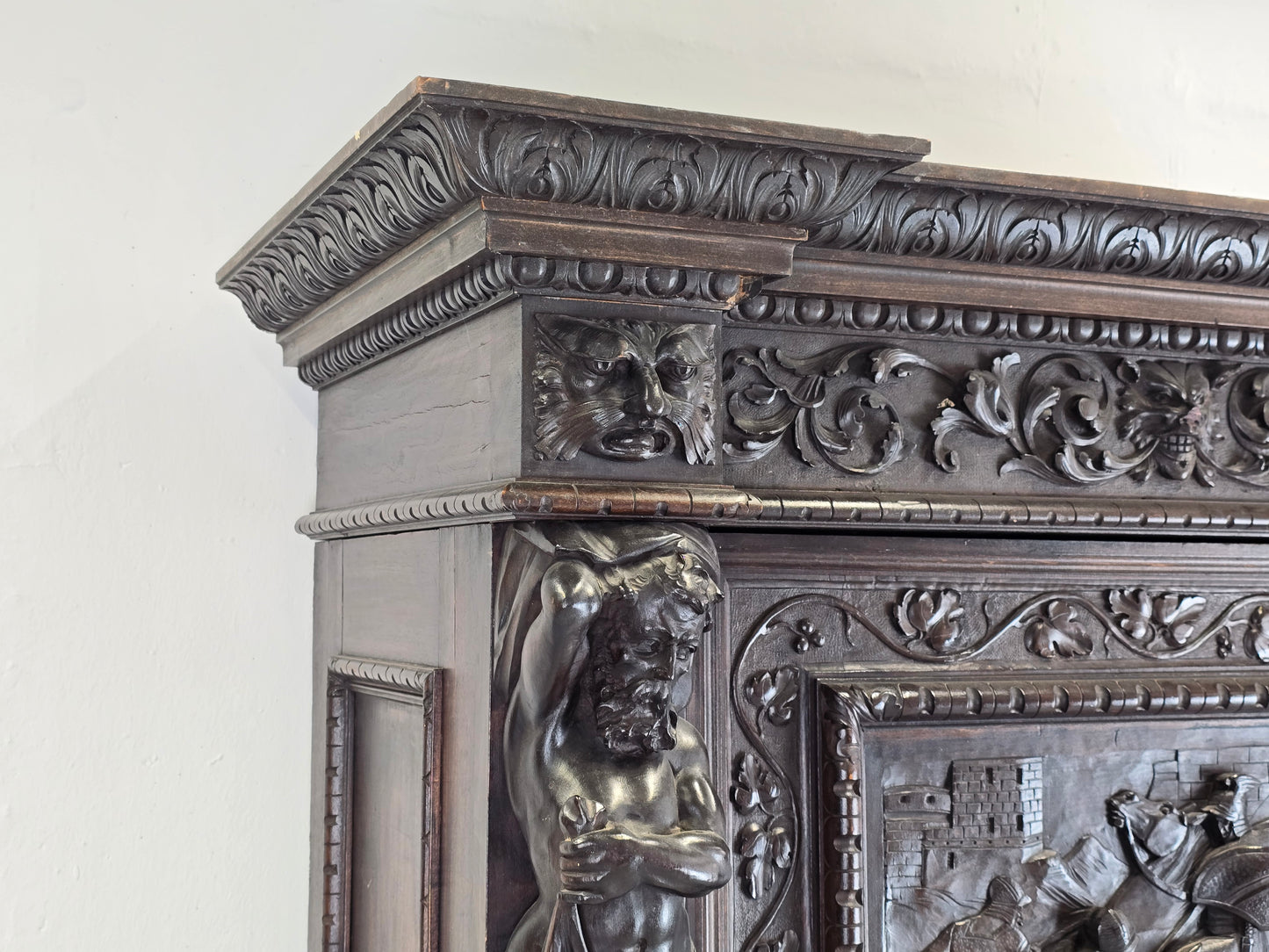 ANTIK SCHRANK Buffet vintage antique holz 1840 handgeschnitzt Renaissance