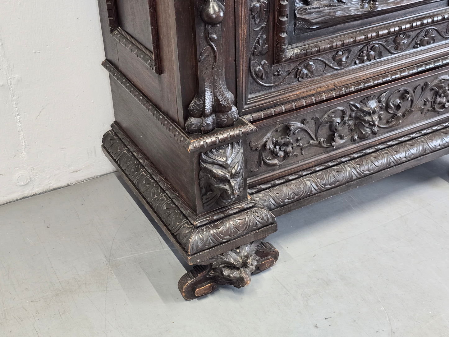 ANTIK SCHRANK Buffet vintage antique holz 1840 handgeschnitzt Renaissance