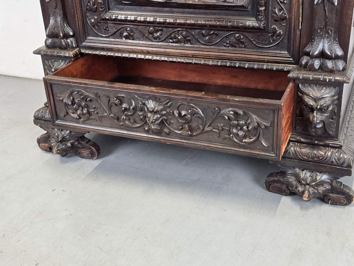 ANTIK SCHRANK Buffet vintage antique holz 1840 handgeschnitzt Renaissance