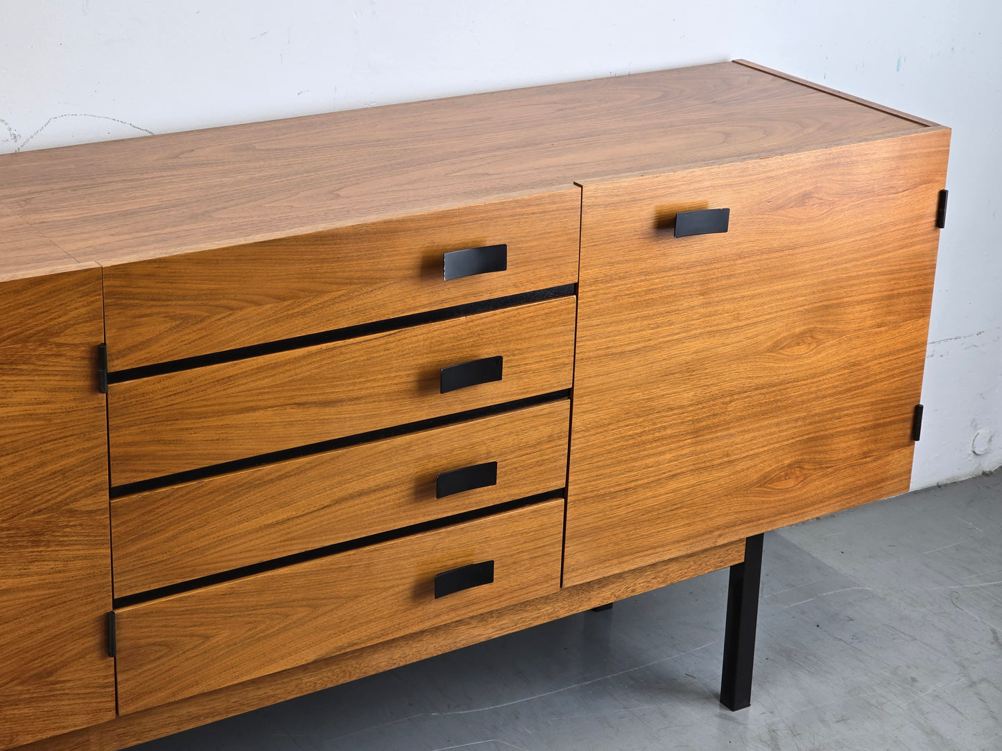 MID CENTURY SIDEBOARD nussbaum holz tv board low kommode vintage 60s