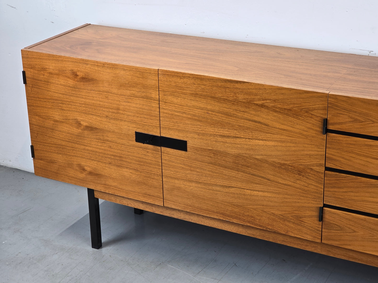 MID CENTURY SIDEBOARD nussbaum holz tv board low kommode vintage 60s