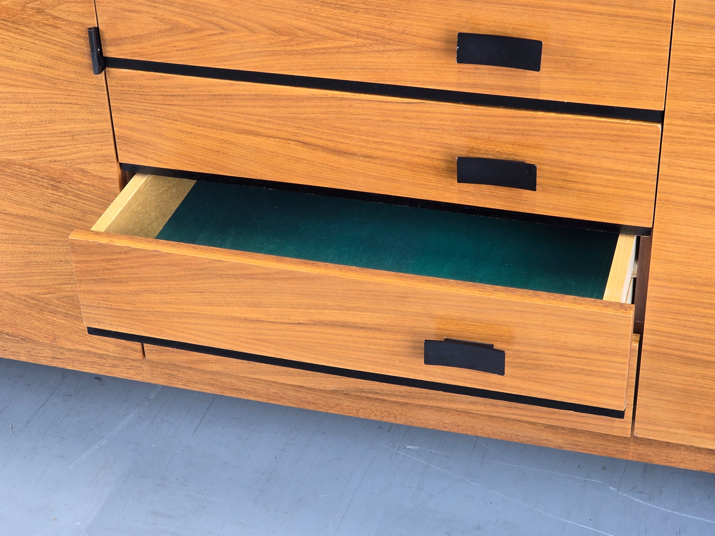 MID CENTURY SIDEBOARD nussbaum holz tv board low kommode vintage 60s