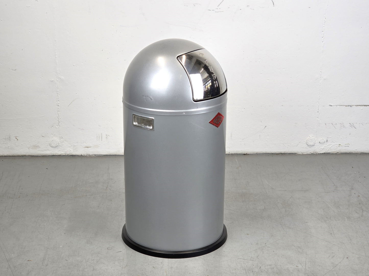 WESCO MÜLLEIMER 50l pushboy abfall eimer sammler retro siler grau designer