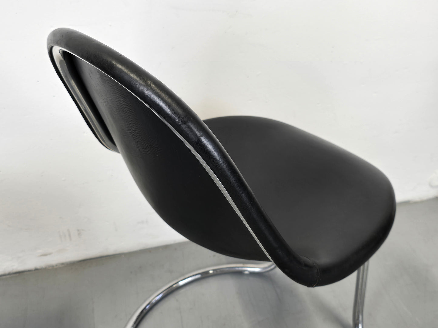 GIOTTO STOPPINO STUHL esszimmer küche bernini büro esstisch mid century schwarz leder chrom