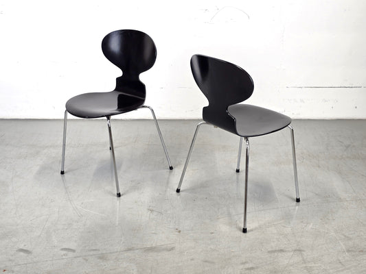 FRITZ HANSEN STUHL ant arne jacobsen esszimmer küche büro esstisch Stapelstuhl schwarz