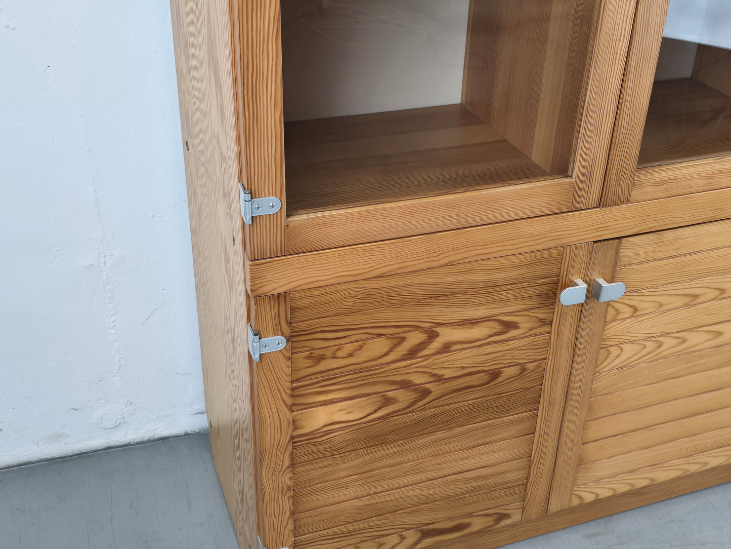 1970ER VITRINENSCHRANK schrank regal vitrine vintage holz kiefer schulschrank
