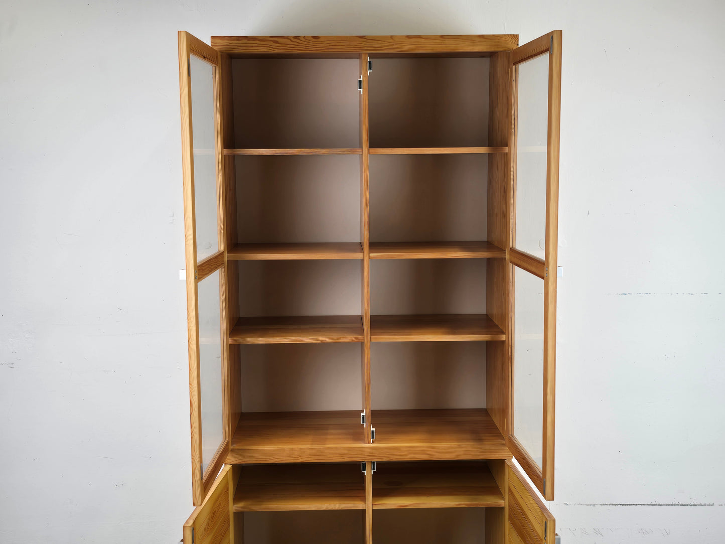1970ER VITRINENSCHRANK schrank regal vitrine vintage holz kiefer schulschrank