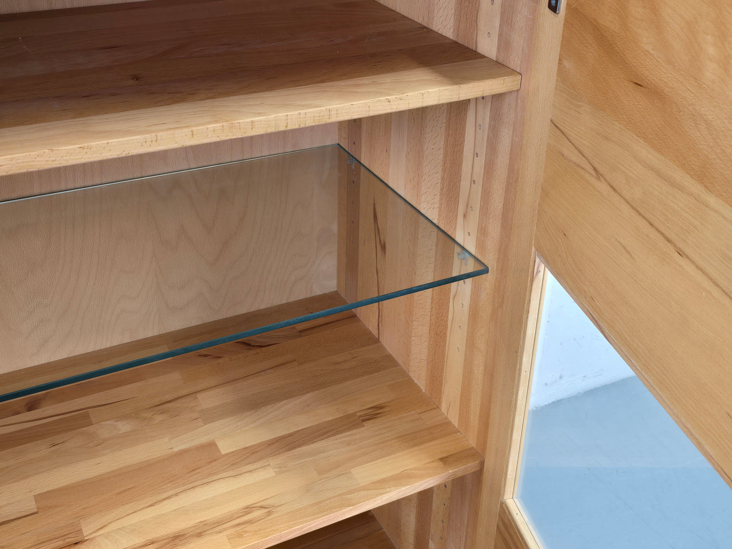 BUCHENHOLZ Sideboard vitrinenschrank holz buche schrank kommode vollholz
