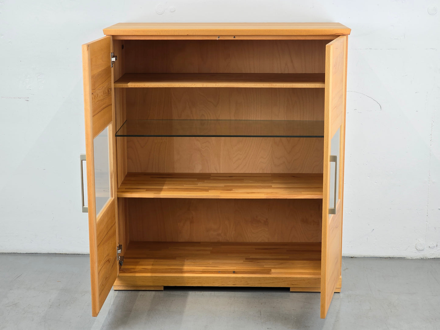 BUCHENHOLZ Sideboard vitrinenschrank holz buche schrank kommode vollholz