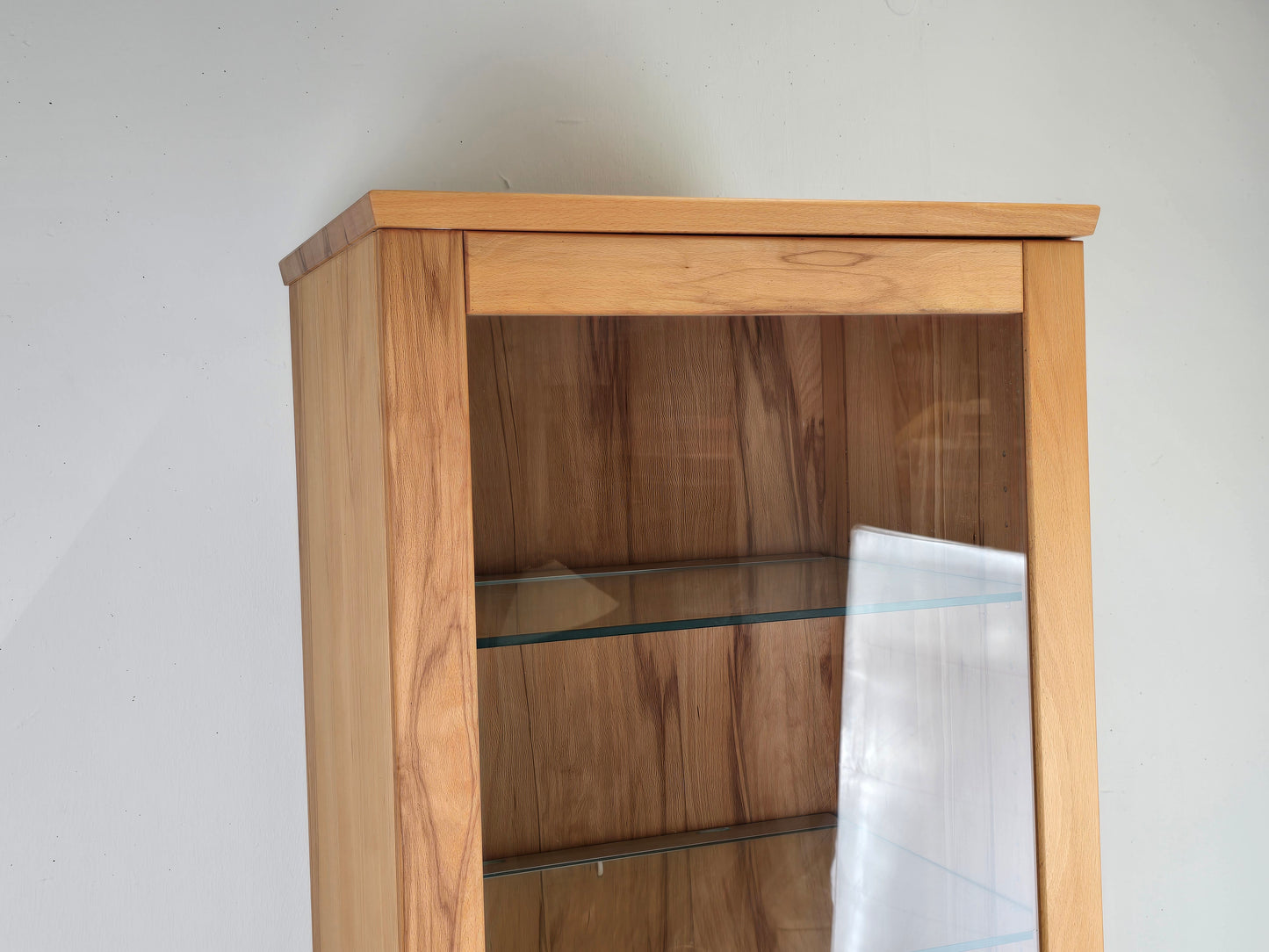 BUCHENHOLZ VITRINE vitrinenschrank holz buche schrank kommode vollholz