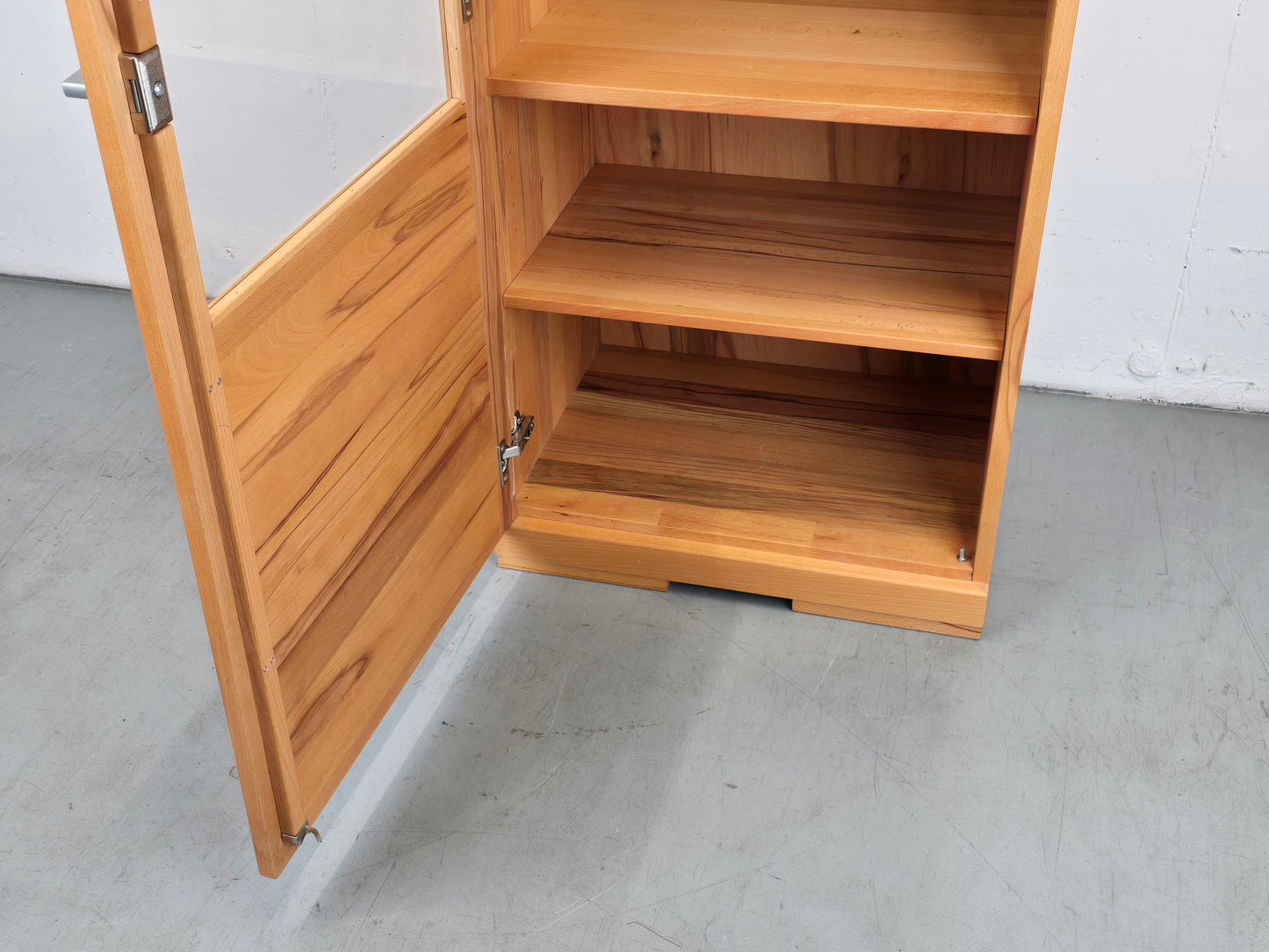 BUCHENHOLZ VITRINE vitrinenschrank holz buche schrank kommode vollholz
