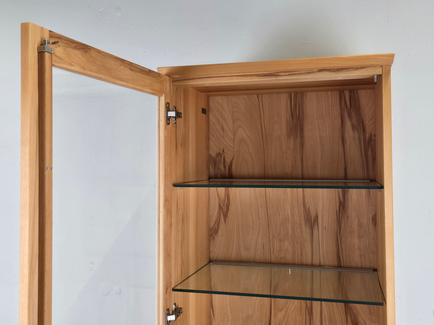BUCHENHOLZ VITRINE vitrinenschrank holz buche schrank kommode vollholz