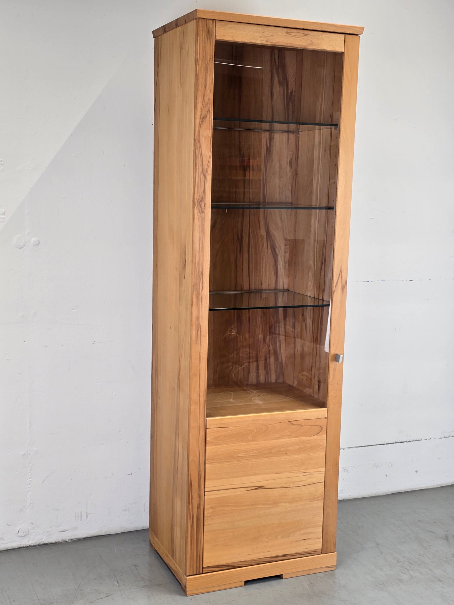 BUCHENHOLZ VITRINE vitrinenschrank holz buche schrank kommode vollholz