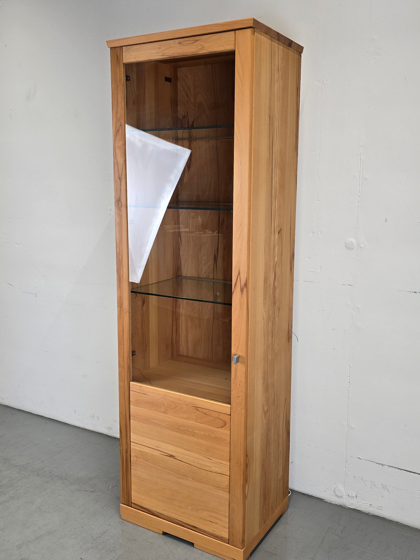 BUCHENHOLZ VITRINE vitrinenschrank holz buche schrank kommode vollholz