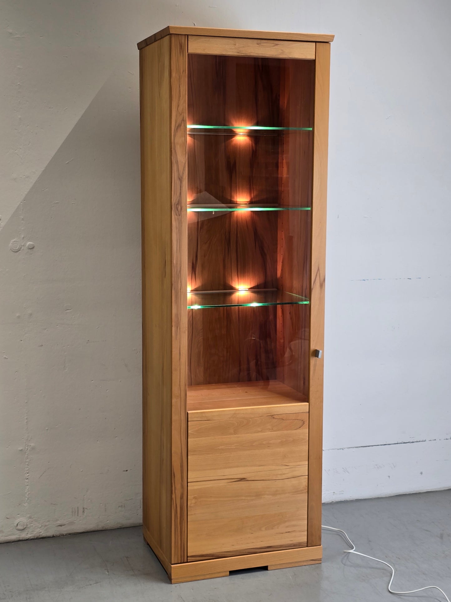 BUCHENHOLZ VITRINE vitrinenschrank holz buche schrank kommode vollholz