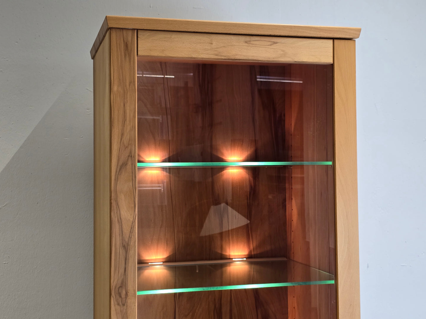BUCHENHOLZ VITRINE vitrinenschrank holz buche schrank kommode vollholz