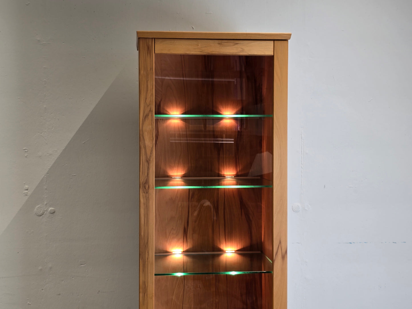 BUCHENHOLZ VITRINE vitrinenschrank holz buche schrank kommode vollholz