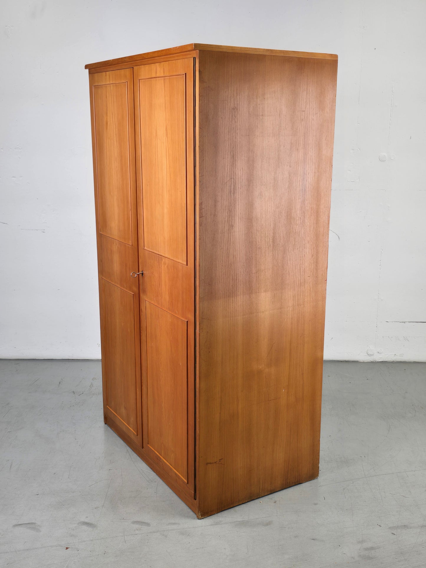 WK MÖBEL KLEIDERSCHRANK schrank rüster holz kommode flur vintage spiegel