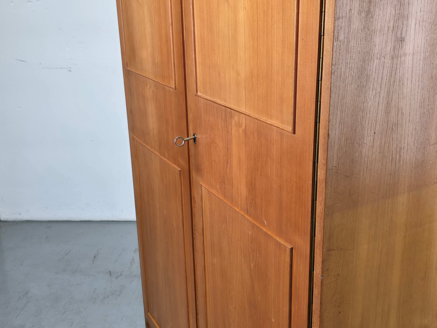 WK MÖBEL KLEIDERSCHRANK schrank rüster holz kommode flur vintage spiegel