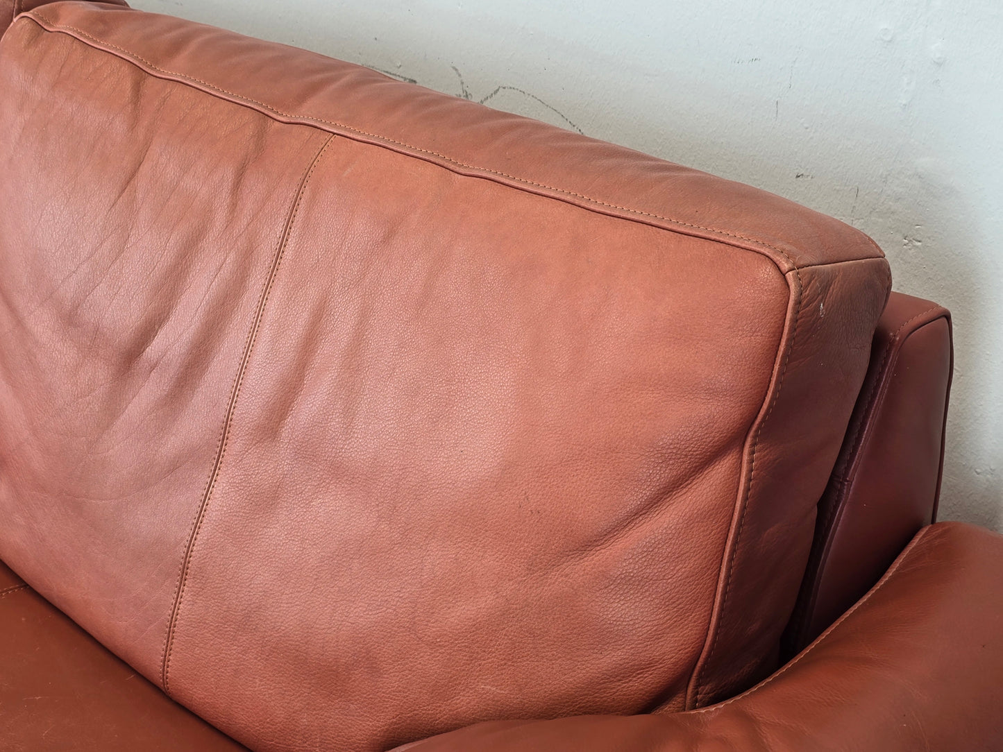 VINTAGE SOFA LEDER kastanienbraun couch 2 3 Sitzer sessel braun rostrot
