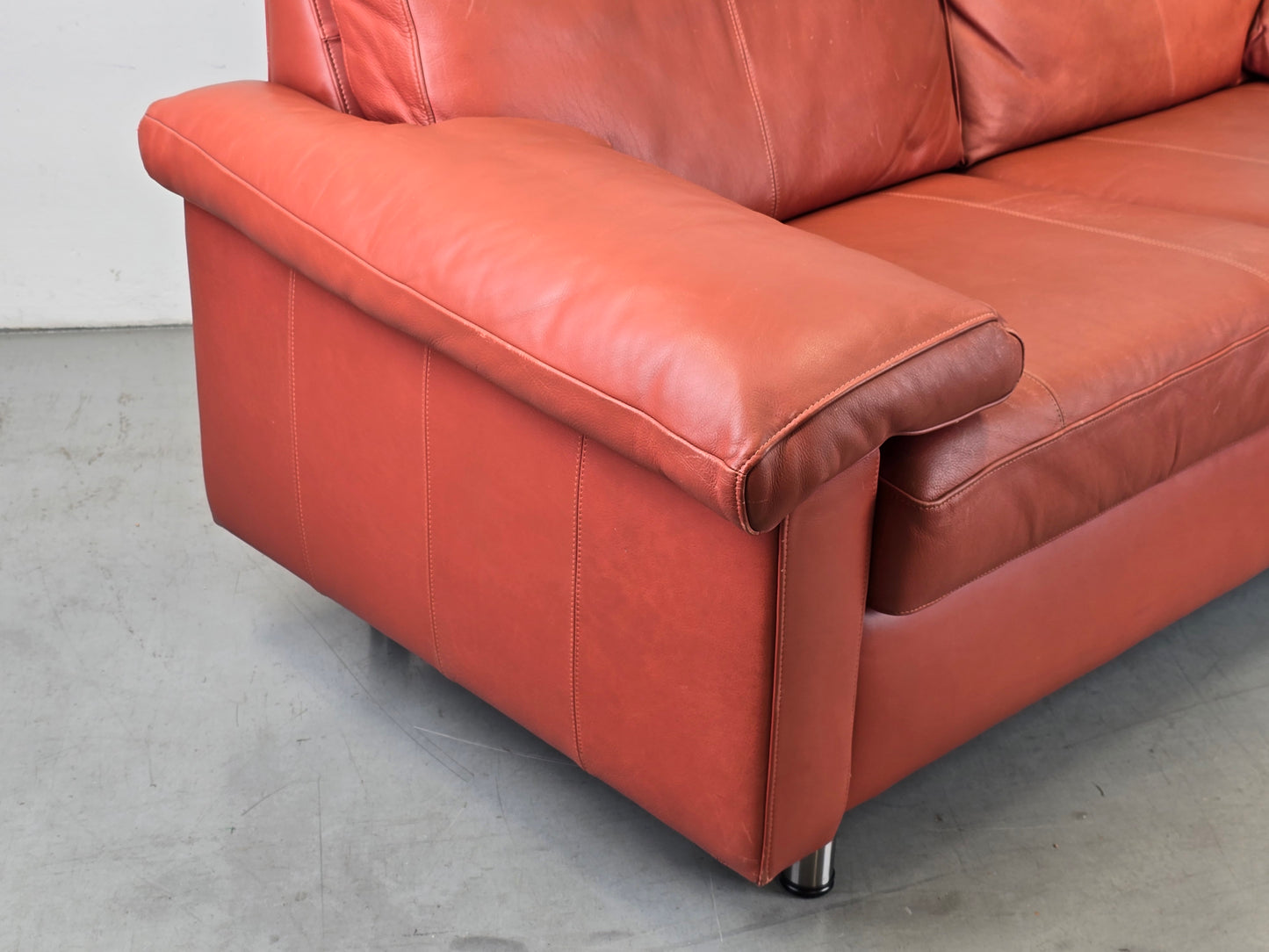 VINTAGE SOFA LEDER kastanienbraun couch 2 3 Sitzer sessel braun rostrot