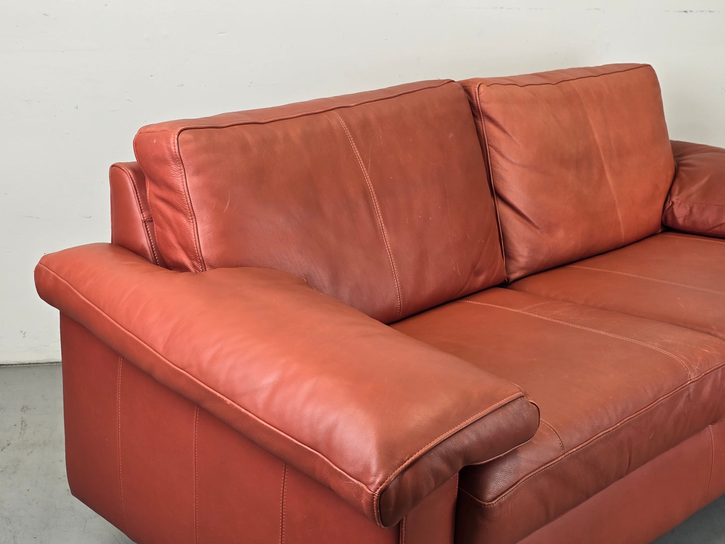 VINTAGE SOFA LEDER kastanienbraun couch 2 3 Sitzer sessel braun rostrot