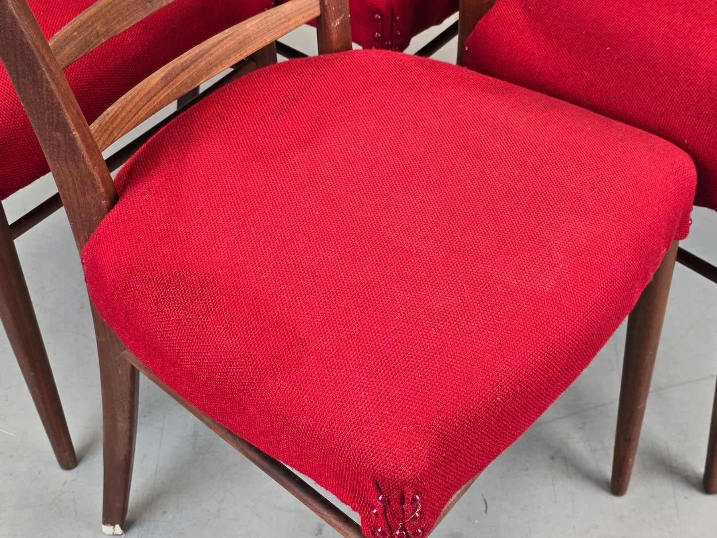 DÄNISCHE ESSZIMMER STÜHLE teak holz rot vintage esstisch stuhl küche