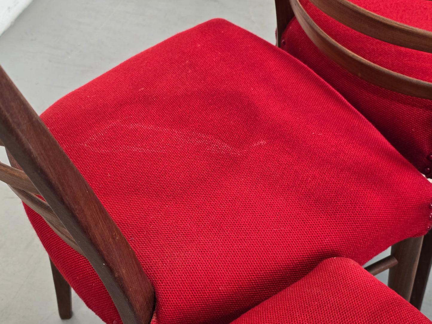 DÄNISCHE ESSZIMMER STÜHLE teak holz rot vintage esstisch stuhl küche