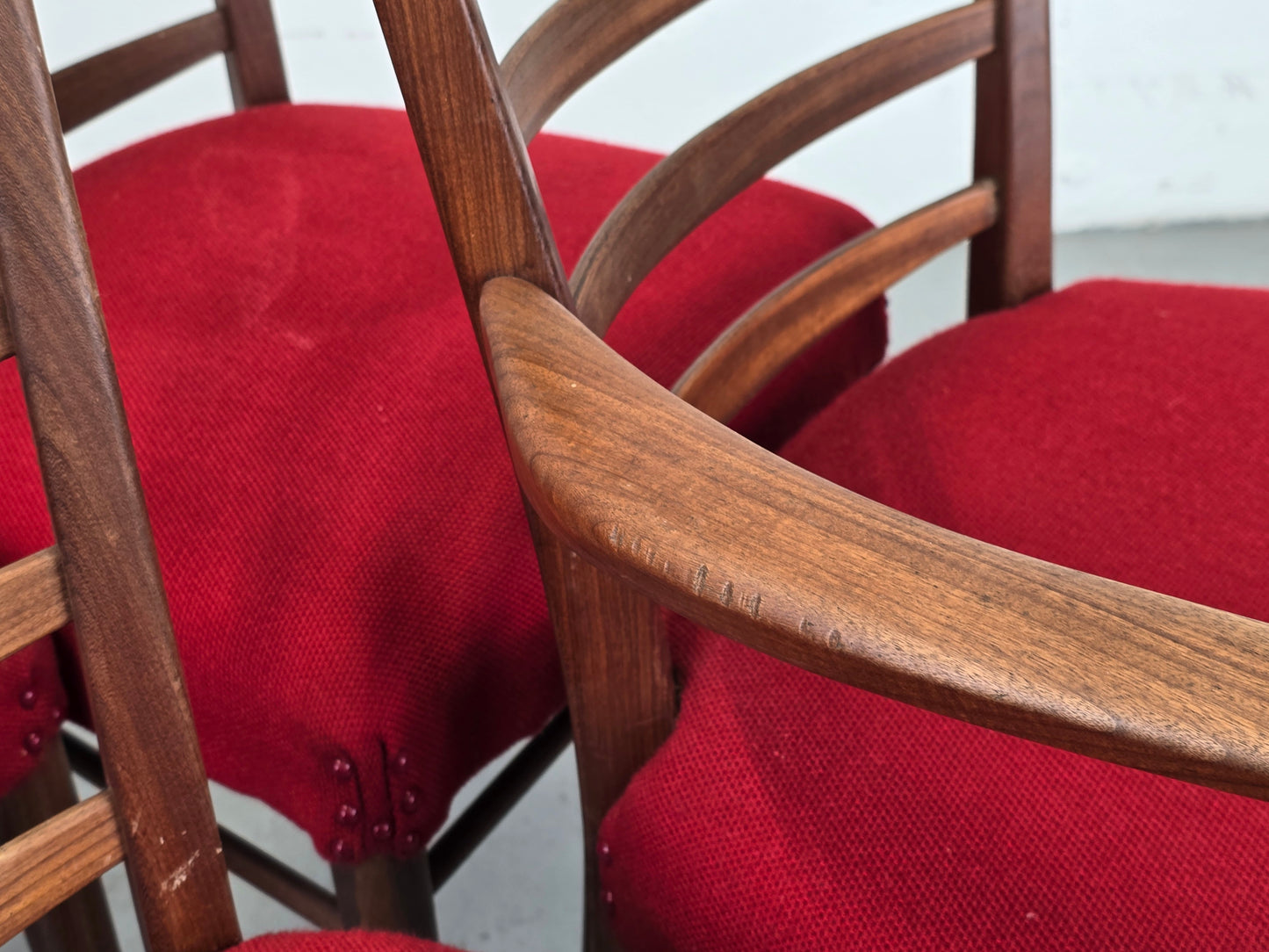 DÄNISCHE ESSZIMMER STÜHLE teak holz rot vintage esstisch stuhl küche