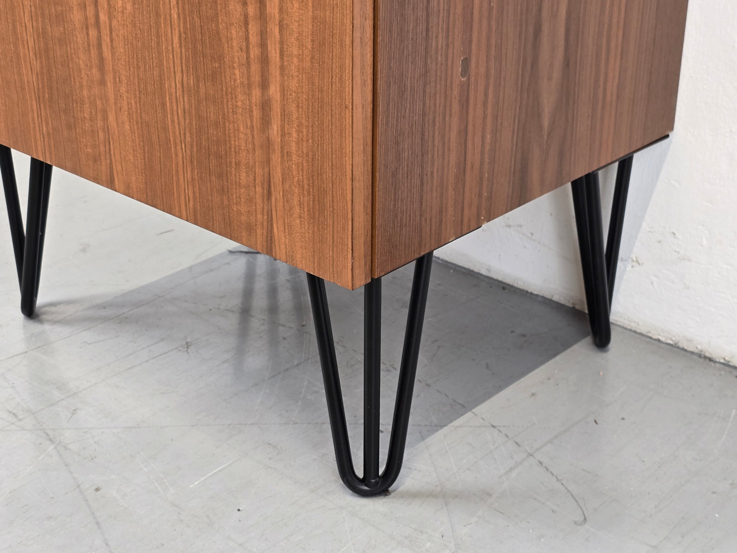 VINTAGE SCHRANK schuhschrank kommode holz nussbaum kleiderschrank 1960er