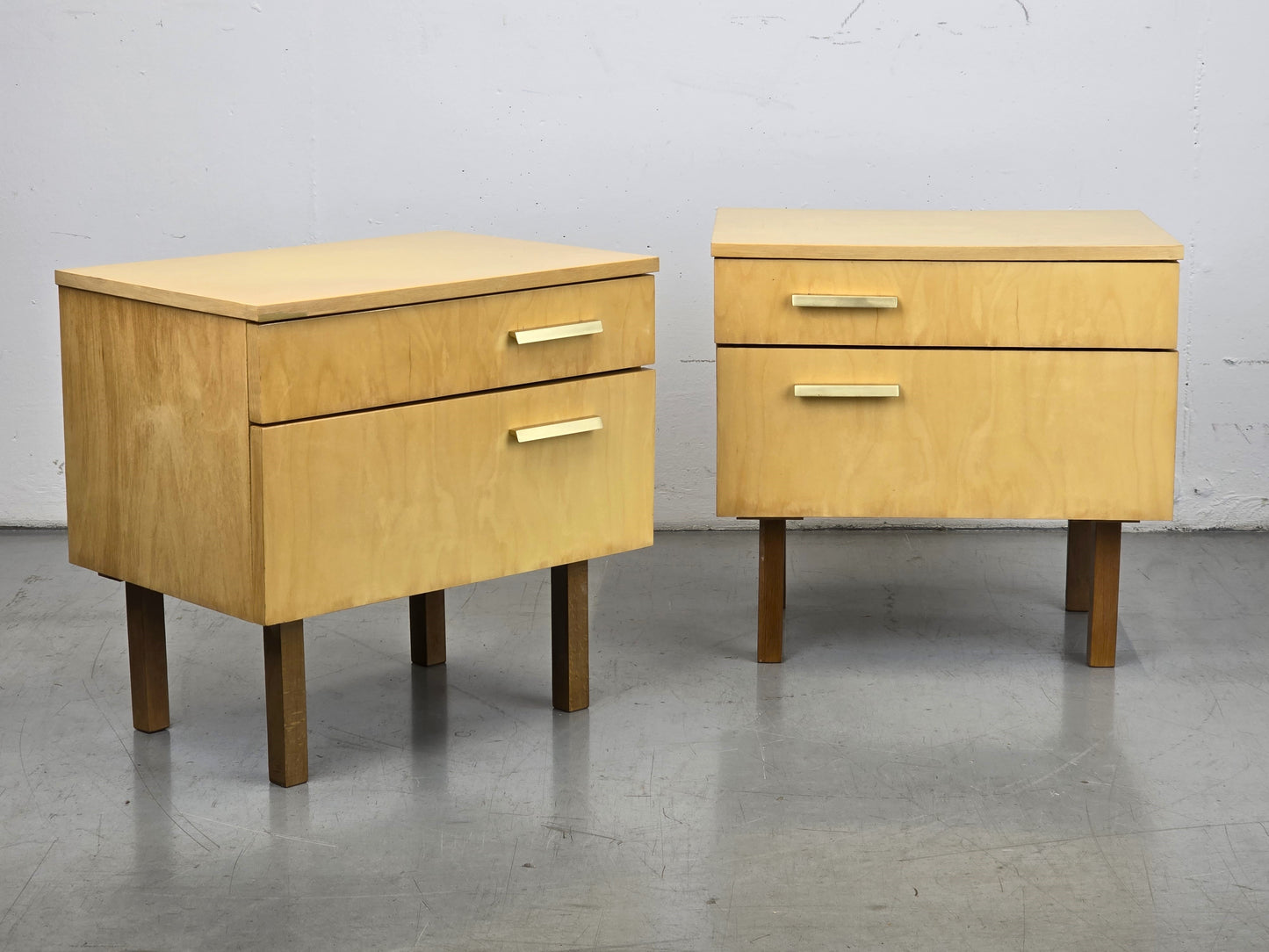 2 VINTAGE NACHTTISSCHE nachttisch schlafzimmer kommode bett 1960er mid century
