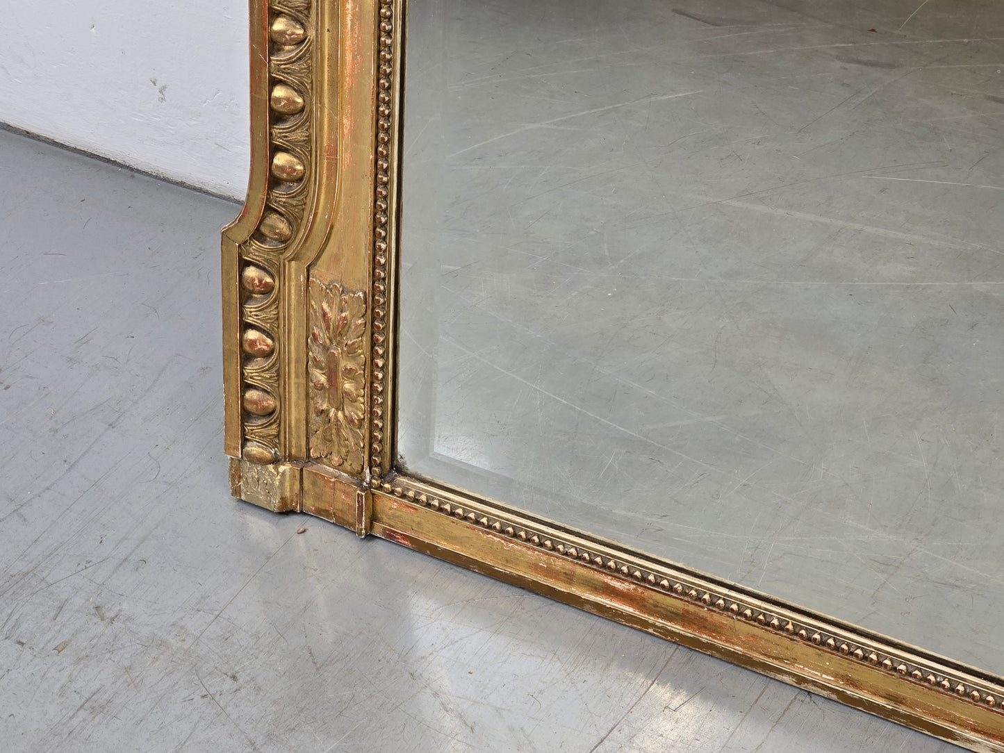 ANTIKER SPIEGEL GOLD wandspiegel 19. jahrhunder geschliffenes glas louis gauthier dijon