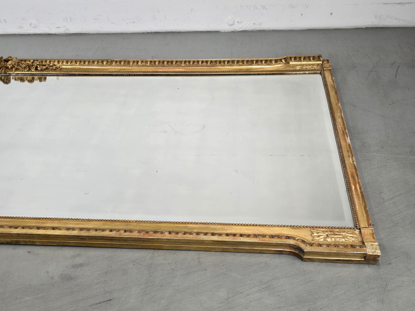 ANTIKER SPIEGEL GOLD wandspiegel 19. jahrhunder geschliffenes glas louis gauthier dijon
