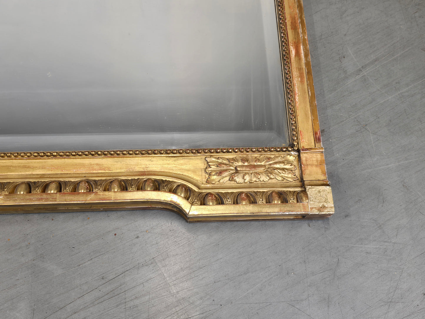 ANTIKER SPIEGEL GOLD wandspiegel 19. jahrhunder geschliffenes glas louis gauthier dijon