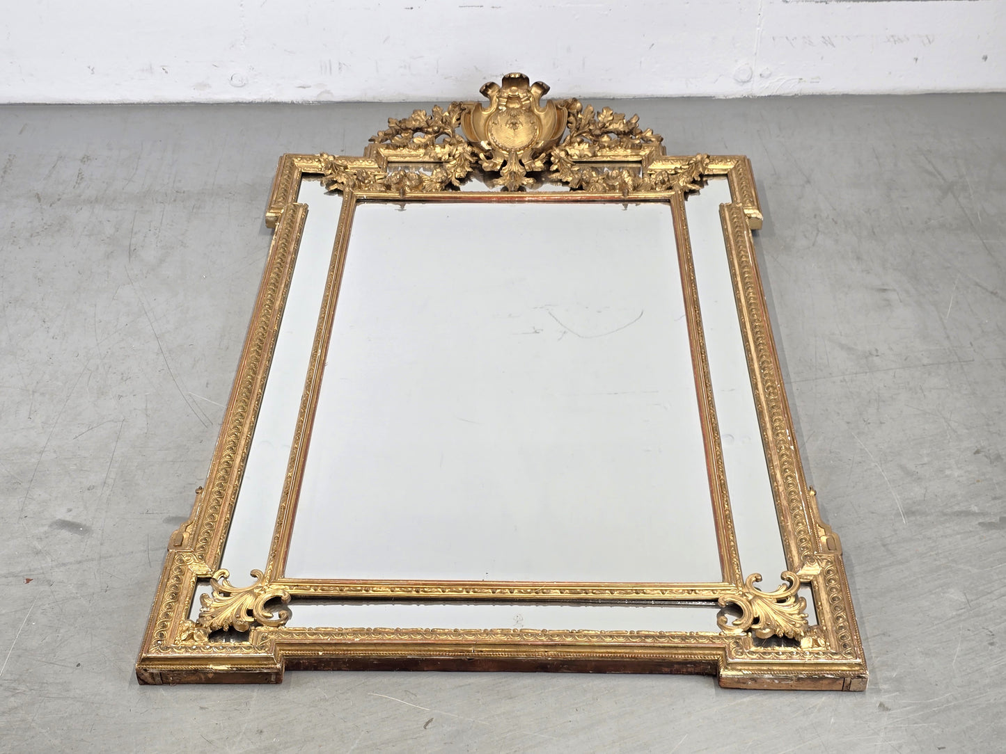 ANTIKER SPIEGEL GOLD wandspiegel 19. jahrhunder geschliffenes glas