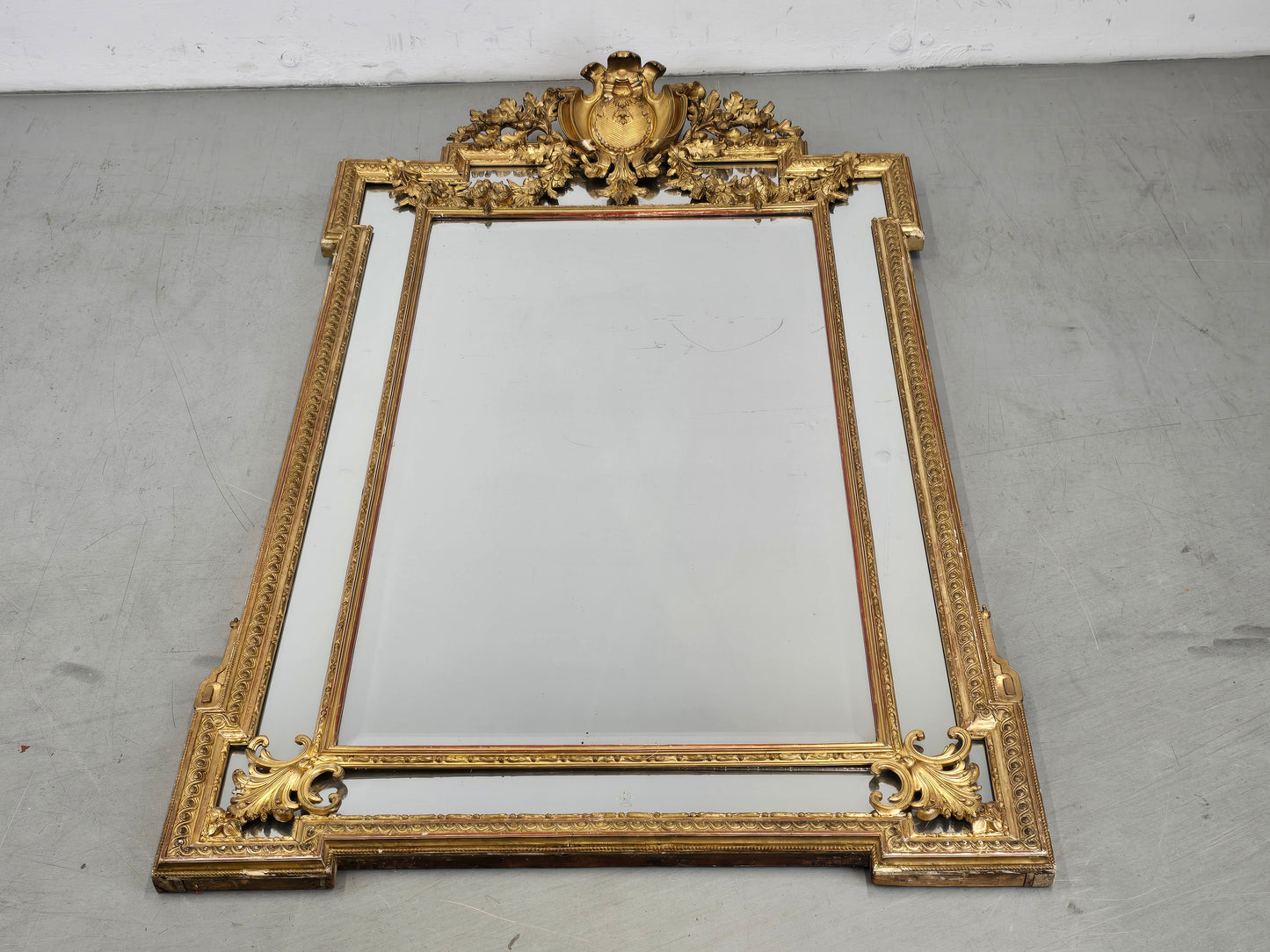 ANTIKER SPIEGEL GOLD wandspiegel 19. jahrhunder geschliffenes glas