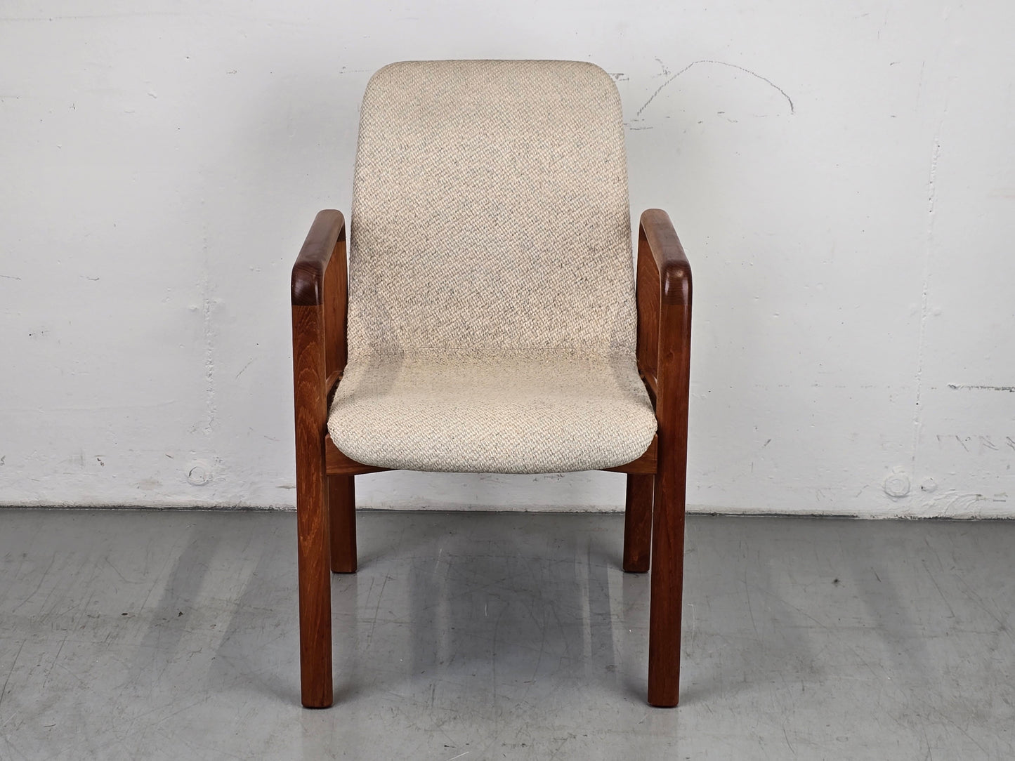 DYRLUND STUHL teak holz dänemark beige schreibtisch esstisch vintage