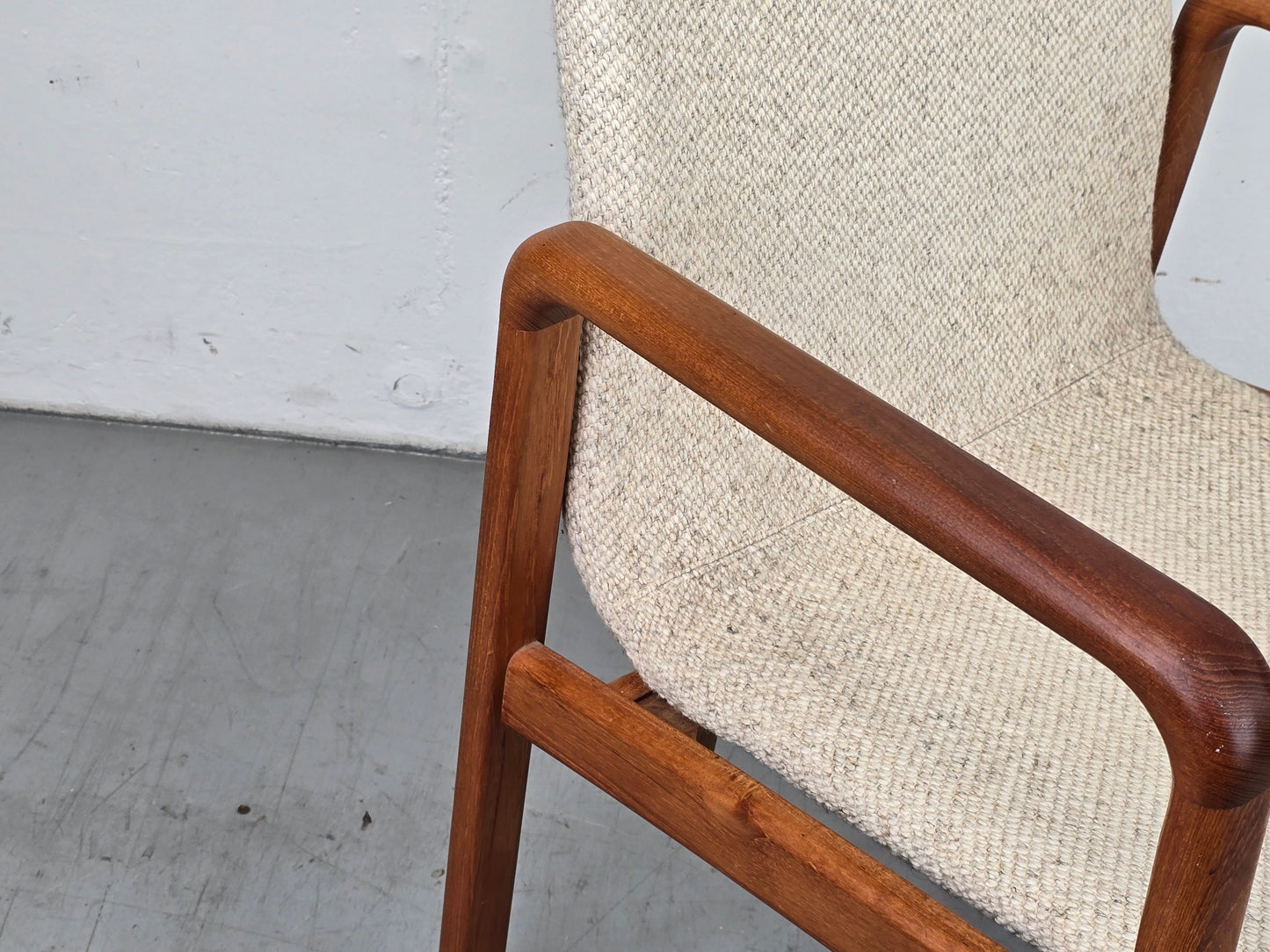 DYRLUND STUHL teak holz dänemark beige schreibtisch esstisch vintage