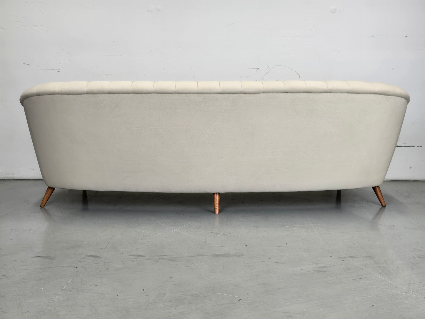 MID CENTURY SOFA couch 3er beige weiß vintage garnitur samt dänemark