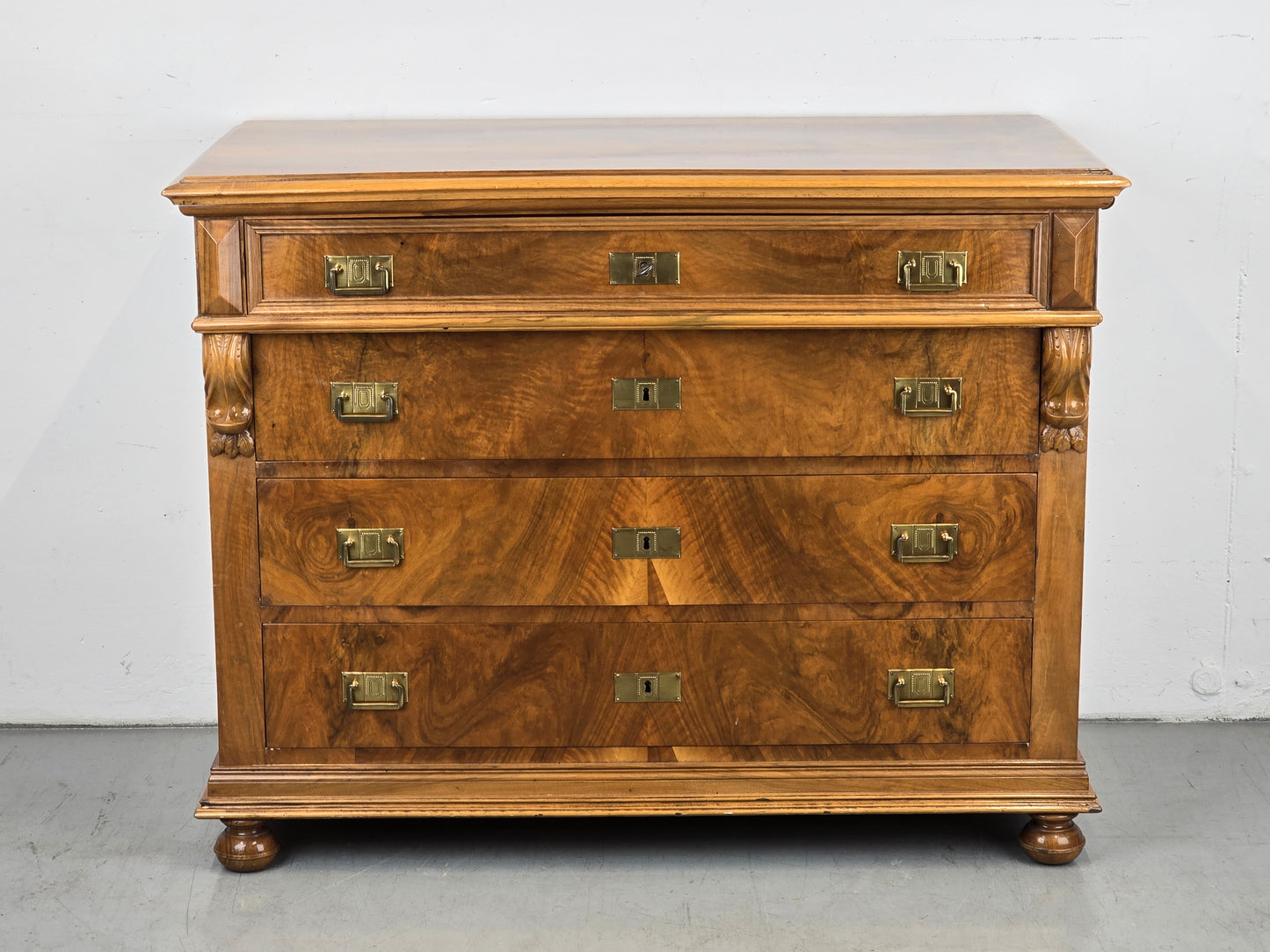 ANTIK KOMMODE gründerzeit holz nussbaum vintage schubladen restauriert