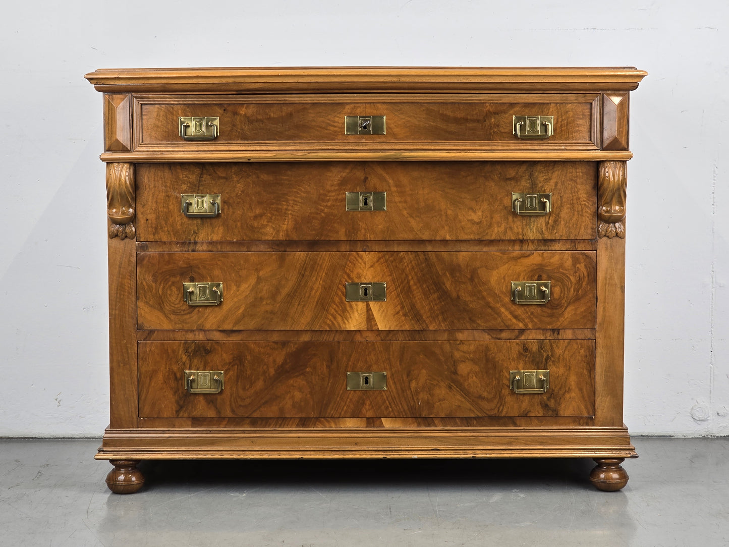 ANTIK KOMMODE gründerzeit holz nussbaum vintage schubladen restauriert