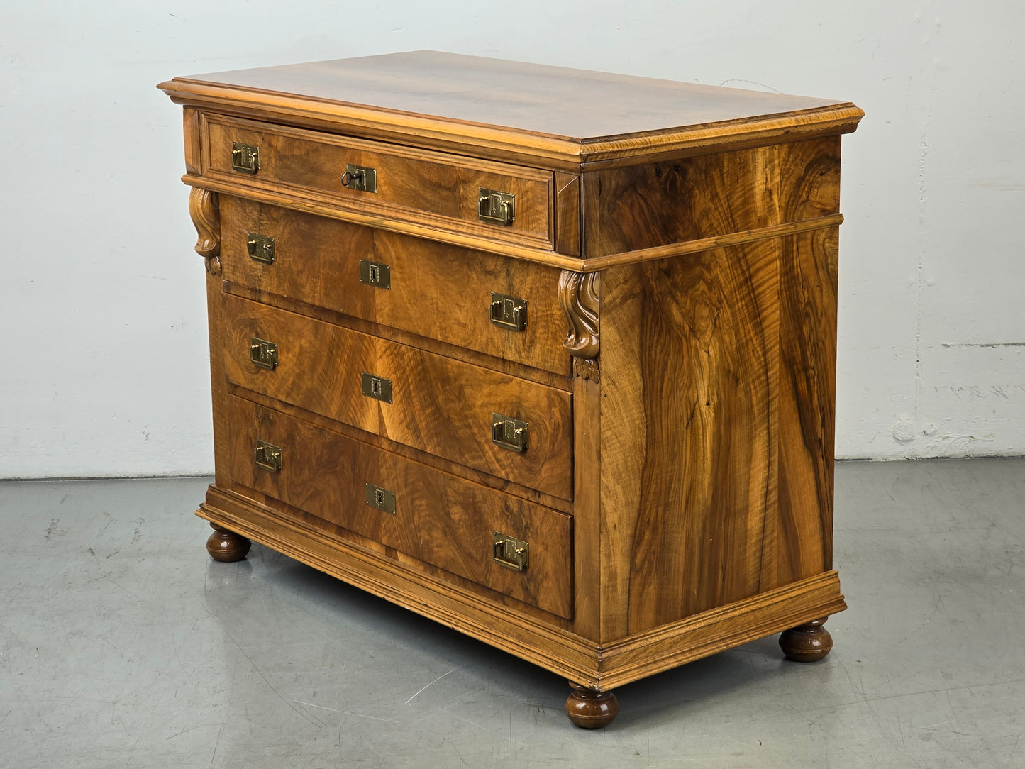 ANTIK KOMMODE gründerzeit holz nussbaum vintage schubladen restauriert