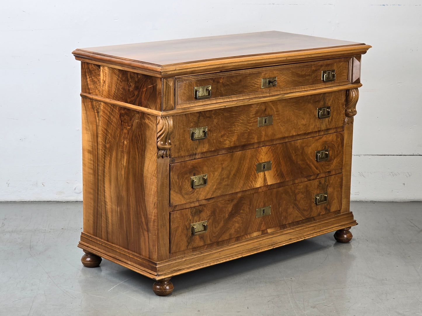 ANTIK KOMMODE gründerzeit holz nussbaum vintage schubladen restauriert