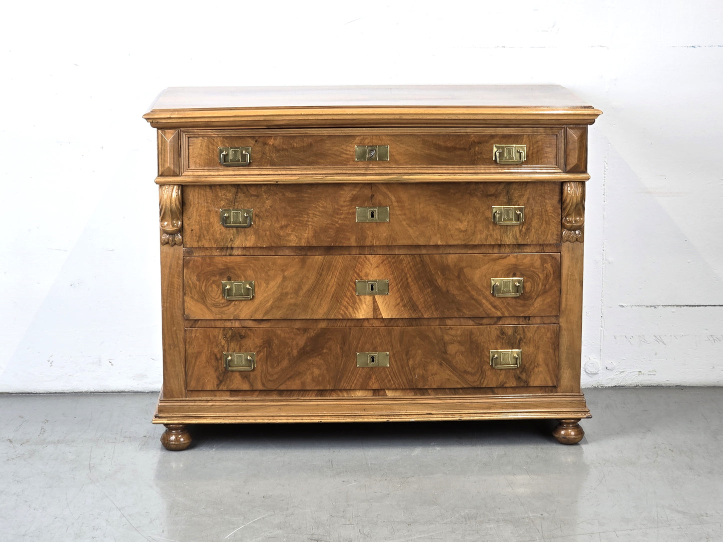 ANTIK KOMMODE gründerzeit holz nussbaum vintage schubladen restauriert